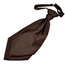 Plain Chocolate Brown Scrunchie Wedding Cravat