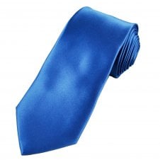 Plain Cobalt Blue Men's Extra Long Tie