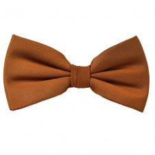Plain Copper Orange Men's Silk Bow Tie by Tresanti