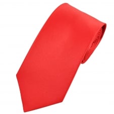 Plain Coral Satin Tie