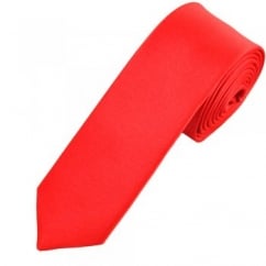 Plain Coral Skinny Tie
