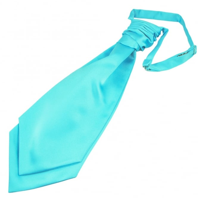 Plain Cornflower Blue Men's Scrunchie Wedding Cravat