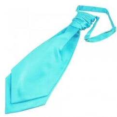 Plain Cornflower Blue Men's Scrunchie Wedding Cravat