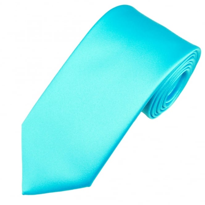 Plain Cornflower Blue Satin Tie