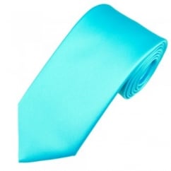 Plain Cornflower Blue Satin Tie