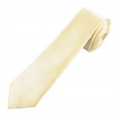 Plain Cream Men's Skinny Tie