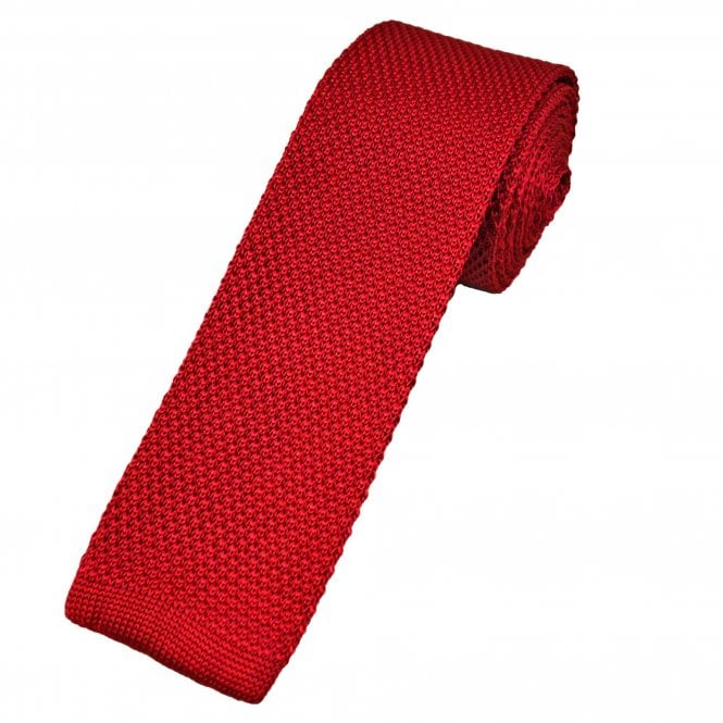 Plain Crimson Red Men's Silk Knitted Tie