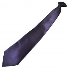 Plain Damson Plum Clip On Tie