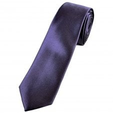 Plain Damson Plum Men's Skinny Tie