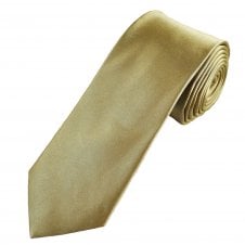 Plain Dark Beige Men's Silk Satin Tie by Lupi Romani