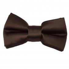 Plain Dark Brown Boys Bow Tie