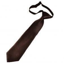 Plain Dark Brown Boys Skinny Tie - 6 Months to 4 Years