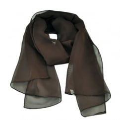 Plain Dark Brown Chiffon Scarf