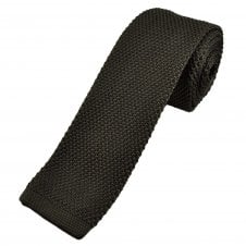 Plain Dark Brown Men's Knitted Tie