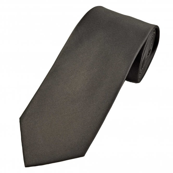 Plain Dark Brown Men's Silk Tie
