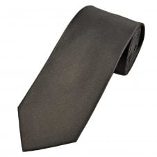 Plain Dark Brown Men's Silk Tie