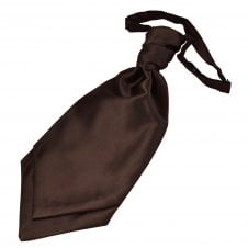 Plain Dark Brown Scrunchie Wedding Cravat