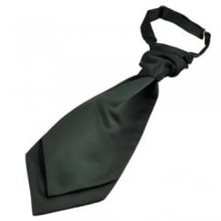 Plain Dark Grey Boys Scrunchie Wedding Cravat