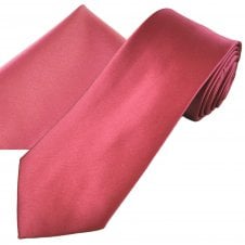 Plain Dark Mauve Pink Men's Satin Tie & Pocket Square Handkerchief Set