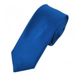 Plain Dark Royal Blue Boys Skinny Tie