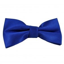 Plain Dark Royal Blue Ribbed Men's Bow Tie