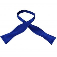 Plain Dark Royal Blue Ribbed Men's Self Tie Bow Tie