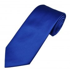 Plain Dark Royal Blue Ribbed Men's Tie