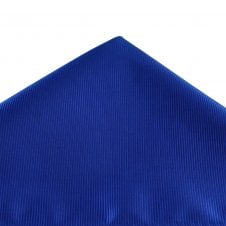 Plain Dark Royal Blue Ribbed Pocket Square Handkerchief