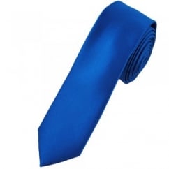 Plain Dark Royal Blue Super Skinny Tie