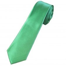 Plain Dark Sage Green Boys Skinny Tie