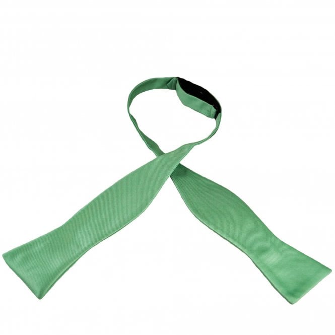 Plain Dark Sage Green Ribbed Men's Self Tie Bow Tie
