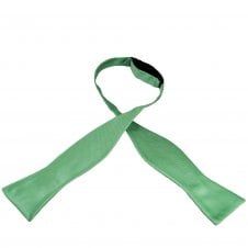 Plain Dark Sage Green Ribbed Men's Self Tie Bow Tie