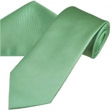 Plain Dark Sage Green Ribbed Men's Tie & Pocket Square Handkerchief Set