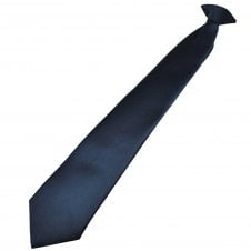 Plain Deep Navy Blue Clip On Tie