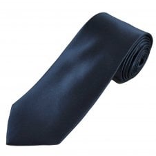 Plain Deep Navy Blue Men's Satin Tie