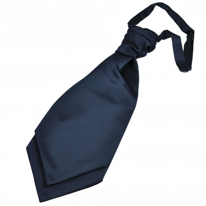 Plain Deep Navy Blue Scrunchie Wedding Cravat