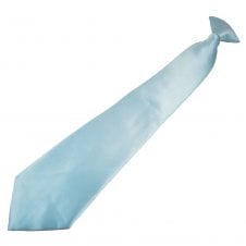 Plain Dusky Blue Clip On Tie