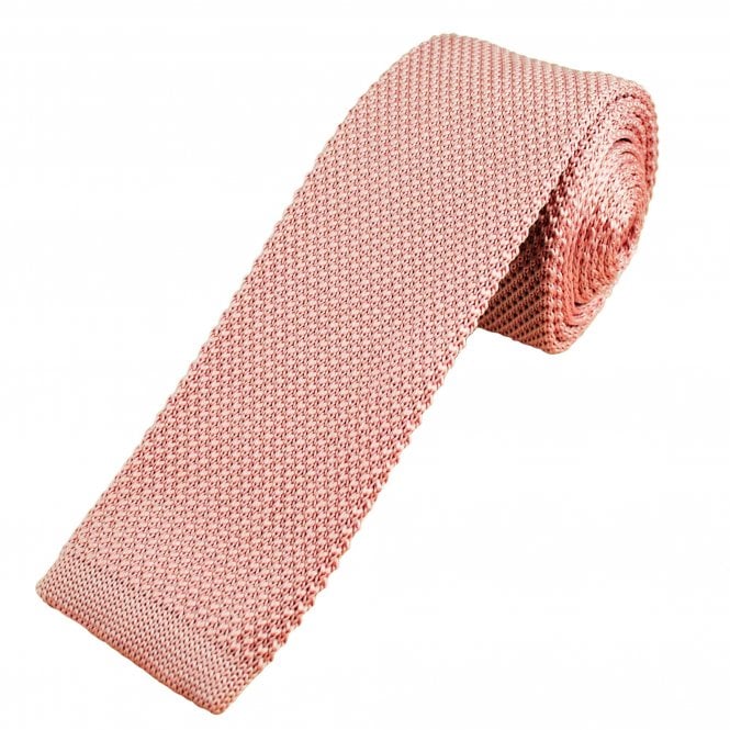 Plain Dusky Pink Men's Knitted Tie