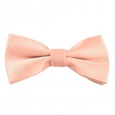 Plain Dusky Pink Ribbed Boys Bow Tie