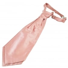 Plain Dusky Pink Silk Men's Scrunchie Ruche Wedding Cravat