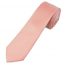 Plain Dusky Pink Textured Men's Skinny Tie