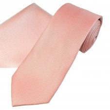 Plain Dusky Pink Textured Men's Tie & Pocket Square Handkerchief Set
