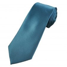 Plain Dusty Blue Satin Tie
