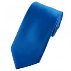 Plain Electric Blue Satin Tie