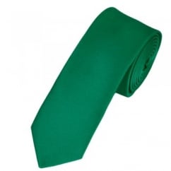 Plain Emerald Green Boys Skinny Tie