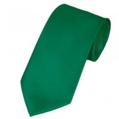 Plain Emerald Green Satin Tie