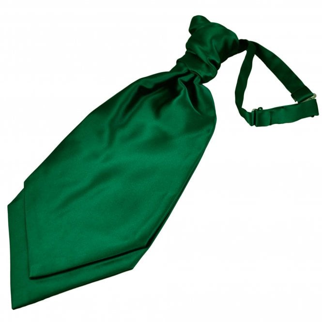 Plain Forest Green Scrunchie Wedding Cravat