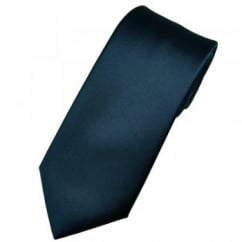 Plain French Navy Blue Men's Satin Tie