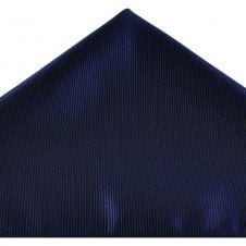 Plain French Navy Ribbed Pocket Square Handkerchief