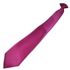 Plain Fuchsia Pink Clip On Tie